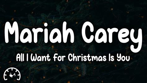 Mariah Carey All I Want For Christmas Is You Lyrics Youtube