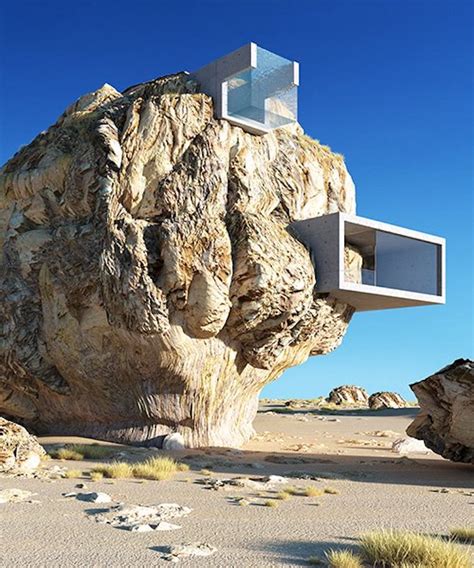 Modern Rock House Built On The Side Of A Huge Boulder Classic Whitesnake