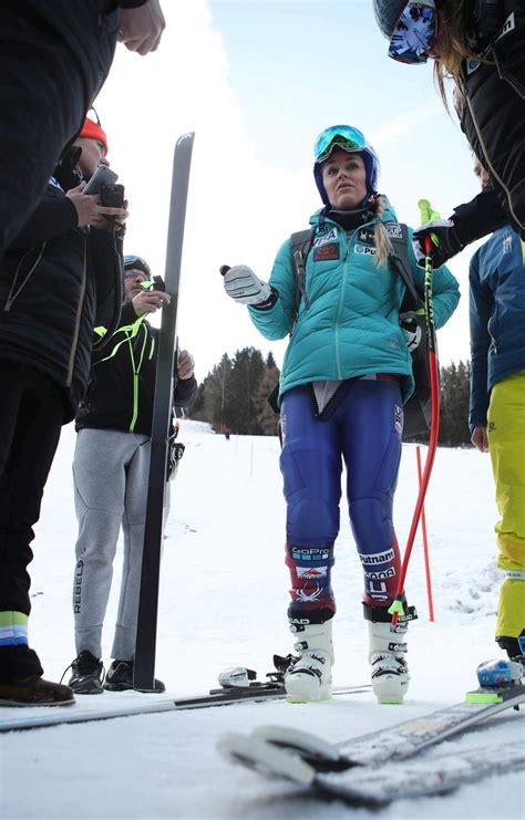 Lindsey Vonn At Alpine Skiing Fis World Cup Downhill Training In Bad