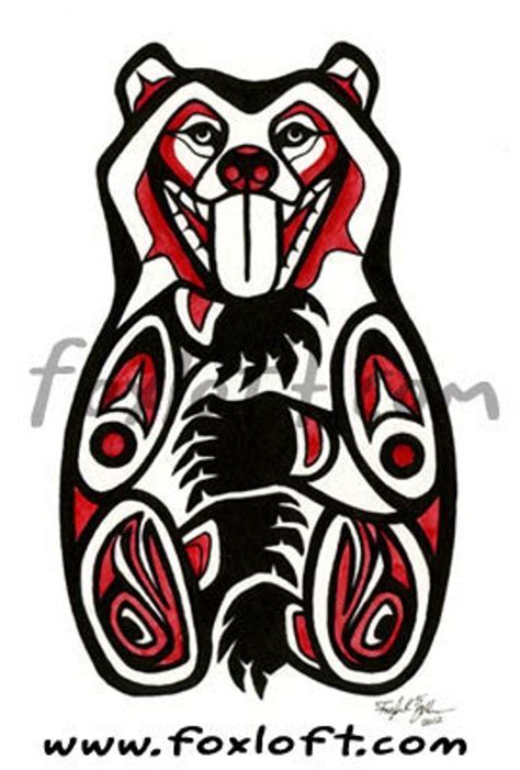 Life Bear Painting Print Northwest Coast Native American Etsy In 2021