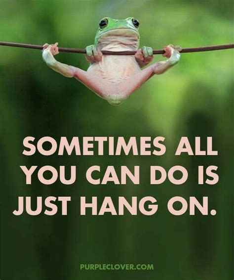 T T Sometimes All You Can Do Is Hang On Funny Quotes Good Morning