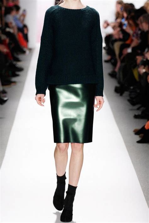 Tibi Emerald Green Skirt Chunky Knits Sweater Fashion Skirts