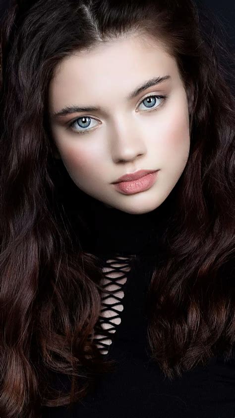 1080p Free Download Portrait Beauty Blue Eyes Brown Hair Cute