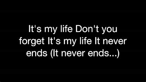 But of all these friends and lovers there is no one compares with you. No Doubt It's My Life Lyrics - YouTube