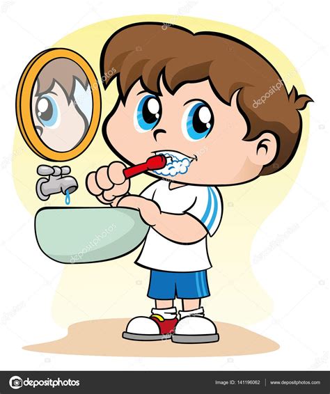 Descargar Ilustración Que Representa A Un Niño Cuidando De Su Higiene