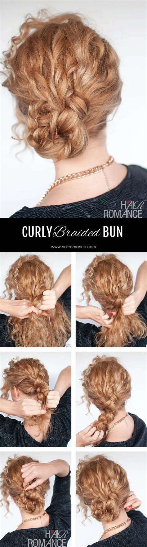 Easy Curly Braided Bun Tutorial Hair Romance