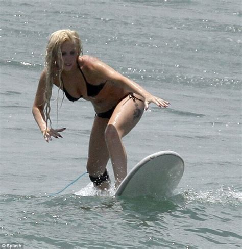 Lady Gaga Goes Surfing In Puerto Vallarta Mexico In Just A Bikini