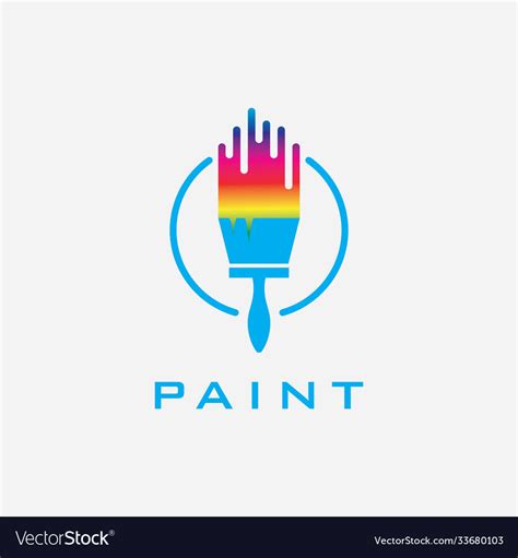 Paint Brush Logo Design Templatecreative Painting Vector Image