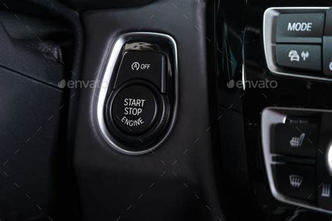Engine Start Stop Button In Modern Car Interior Stock Photo By Gargantiopa