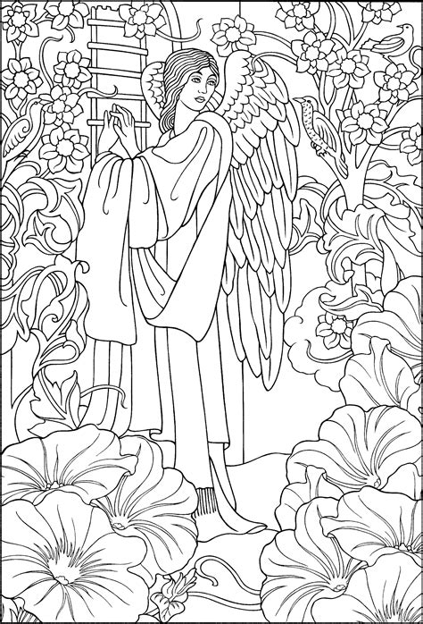 Beautiful Angel coloring page | Angel coloring pages, Adult coloring pages, Abstract coloring pages