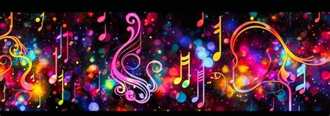 Premium Photo Colorful Music Notes On A Black Background