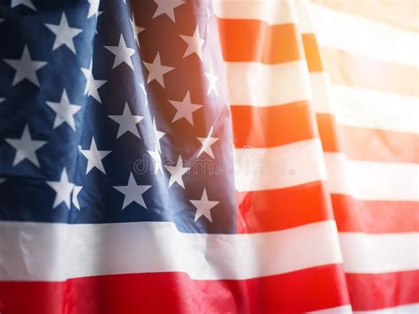 Closeup Of American Flag On Vintage Wood Stock Image Image Of Government Fabric