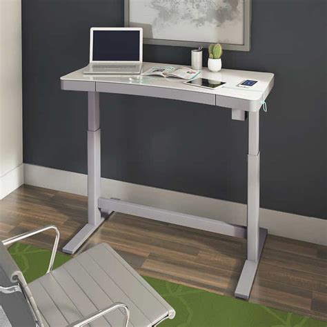 Tresanti Modern Adjustable Height Desk White 1194 Cm 47 In Alpha