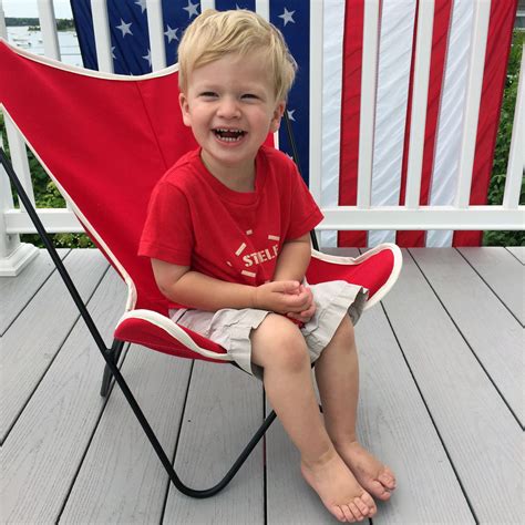 Kids Half Pint Butterfly Sling Chair Red Steele Canvas Basket Corp