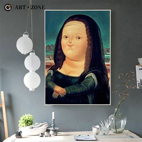 Art Zone Mona Lisa Fat Girl Painting Nordic Canvas Poster Wall Art