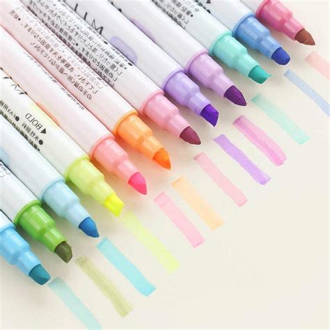 Highlighter Pens Head Highlighter Set 12 Colors Double Head Highlighter