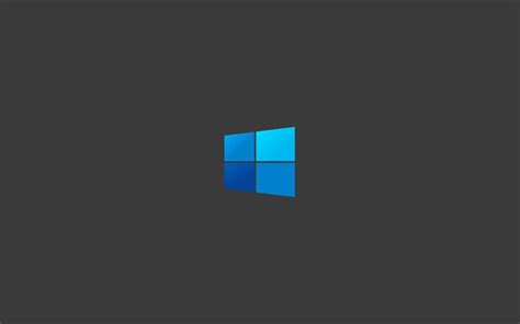 Download Wallpapers 4k Windows 10 Blue Logo Minimalism Gray