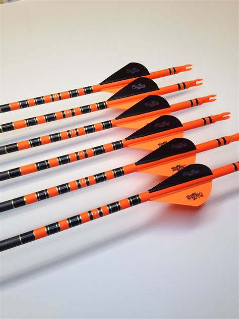 Custom Flo Orange And Black Crested Custom Arrows Hunting Arrows