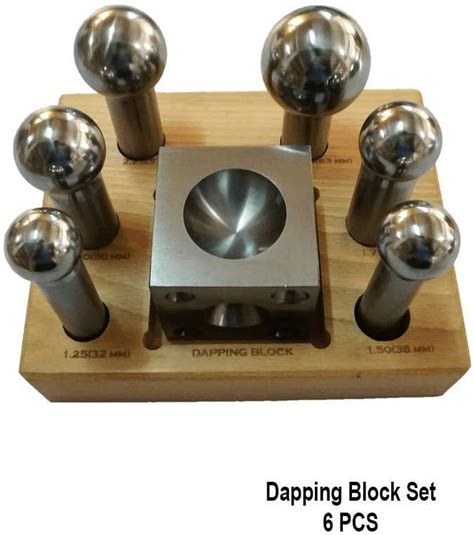 6 Pc Extra Large Steel Dapping Doming Punch Block Set 32mm 63mm With
