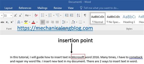 Word Tips Insert Text In Word 2016 Mechanicaleng Blog