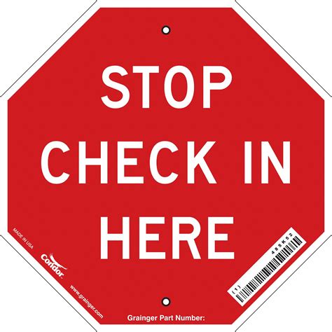 Condor Safety Sign Sign Format Other Format Stop Check In Here Sign