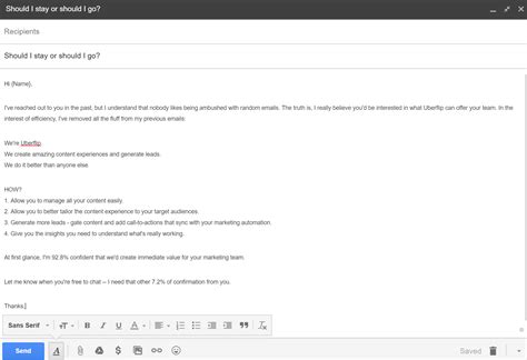 cold email follow up template