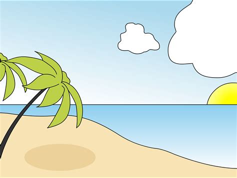 How To Draw A Beach Easy Drawing Tutorial For Kids