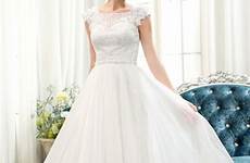 wedding dress lace princess neck dresses tulle line length floor sequins scoop jjshouse beading flower loading