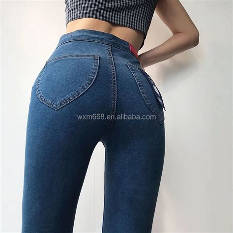 2020 New Arrivals Ladies Denim Fabrics High Waist Tight Stretch Jeans For Women Pantalones