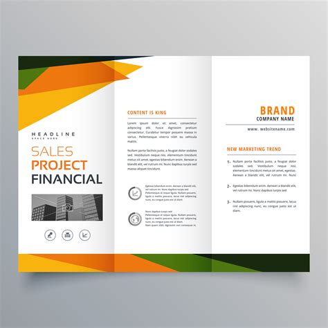 Trifold Brochure Template Presentation With Abstract Geometric S