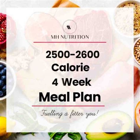 2500 2600 Calorie 4 Week Meal Plan Mh Nutrition