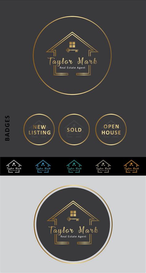 Real Estate Agent Logo With House Sign Realtor Logo Design
