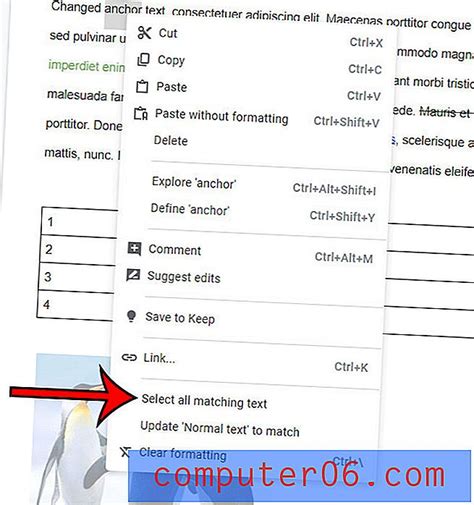 Como Selecionar Todo O Texto Correspondente No Google Docs