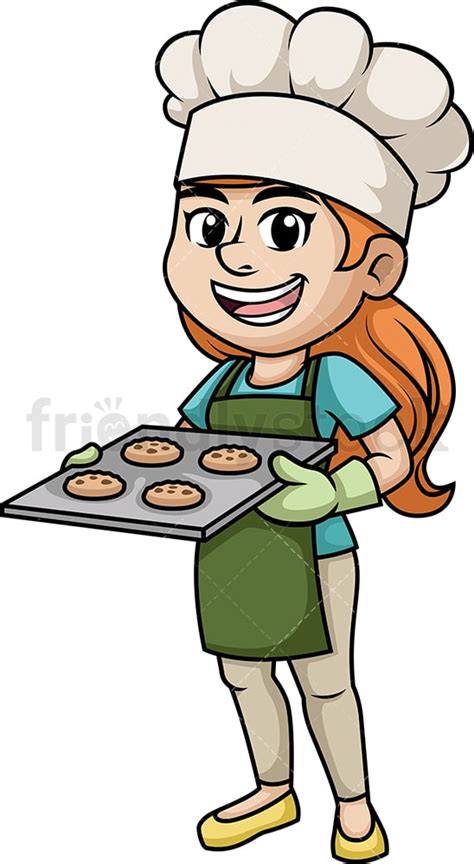 woman baking cookies cartoon vector clipart friendlystock