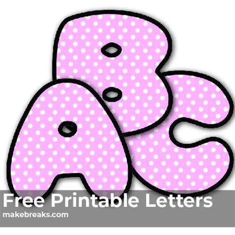 Pink Polkadot Free Printable Alphabet Make Breaks Alfabeto Letras