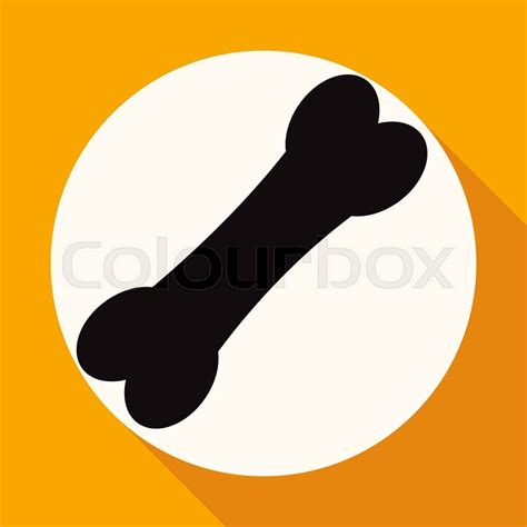 Icon Outlined Dog Bone On White Circle Stock Vector Colourbox