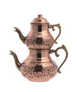 Copper Chiselwork Turkish Tea Pot TurkishBOX