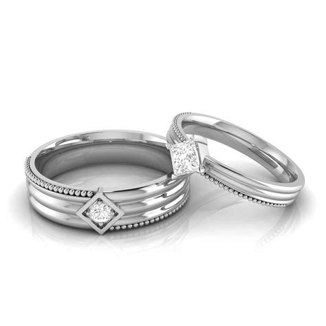 Designer Platinum Single Diamond Couple Ring Jl Pt Cb 146