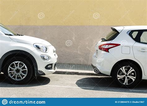 Cars Parked On Street In City Stock Image Image Of Stationary Urban