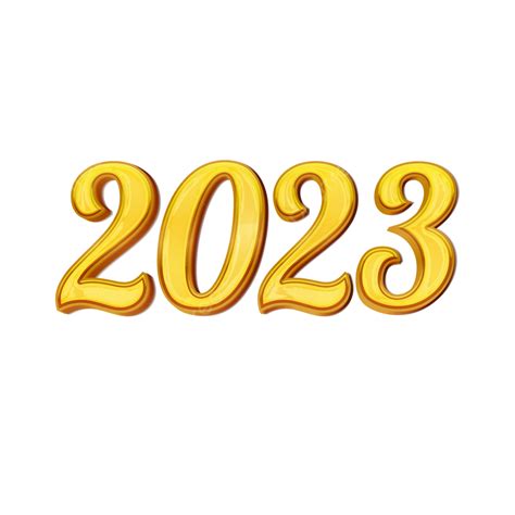 3d 2023 Golden Bold Letter Png Vector Psd And Clipart With