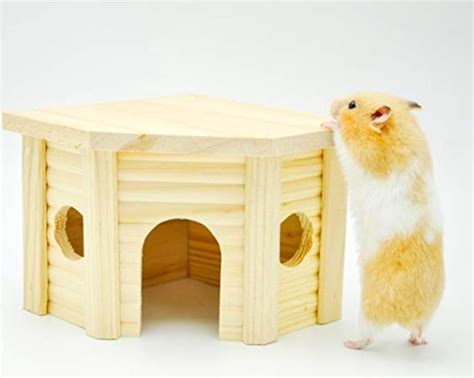 Niteangel Wooden Hamster House Small Animal Nesting Habitat Hamster