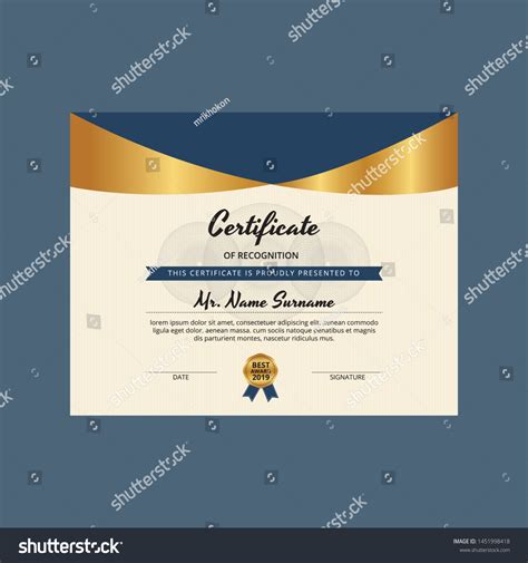 Certificate Appreciation Templatetrendy Geometric Design Stock Vector