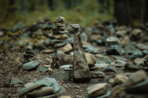 Cairn Human Made Stacking Of Stones Saw These During Hiking Bushkill Falls Call It Touristic