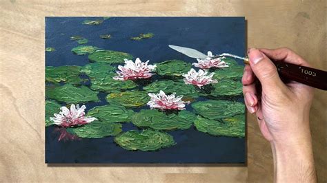 Easy Water Lily Painting Technique Youtube