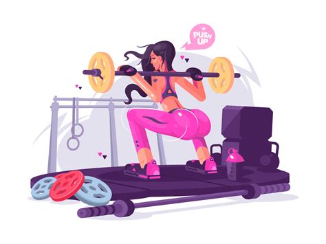 Fitness Girl Illustration Kit8