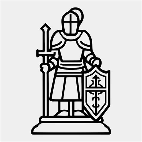 Premium Vector Silhouette Of A Knight Guard With Sword