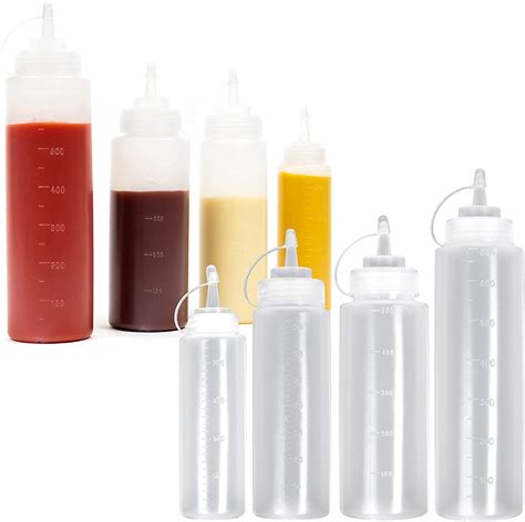 8 Squeeze Bottles With Caps Mixed Sizes 2240ml 2360ml 2500ml 2