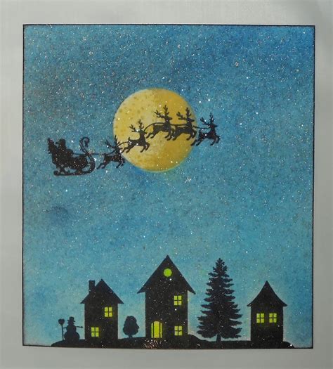 Winter Houses Silhouette Unmounted Rubber Stamp Christmas Etsy