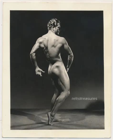 Nude Beefcake Bodybuilder Vtg Gay Male Physique Mizer Amg Art Photo