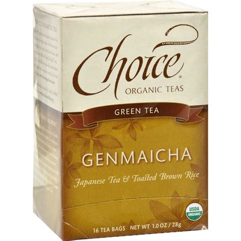 Choice Organic Teas Green Tea With Toasted Brown Rice 16 Tea Bags